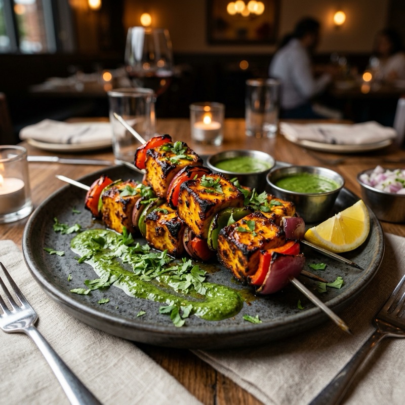 Grilled Paneer Tikka Skewers